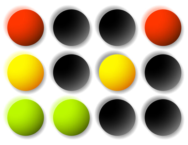 Traffic light icons set