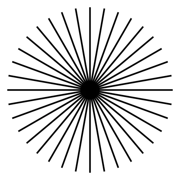 Lignes radiales abstraites forme de coup de soleil — Image vectorielle