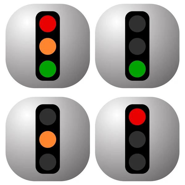 Traffic light icons set — Stock Vector