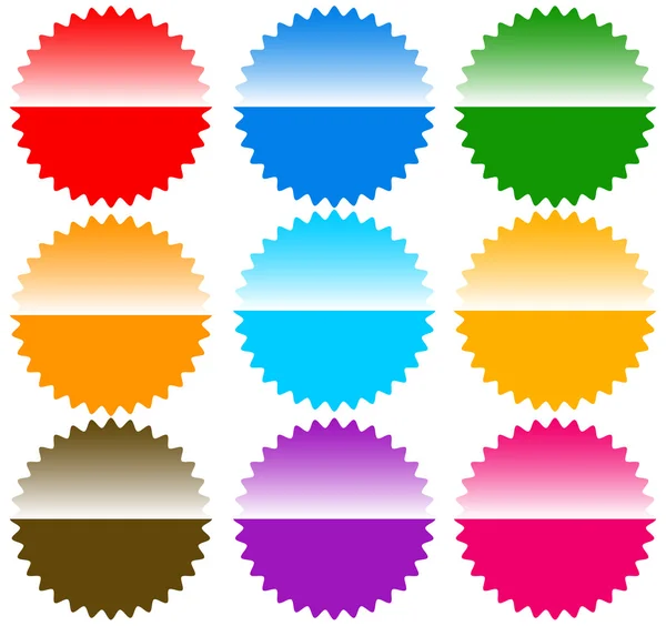 Bouton, badge, ensemble de formes d'étiquettes — Image vectorielle
