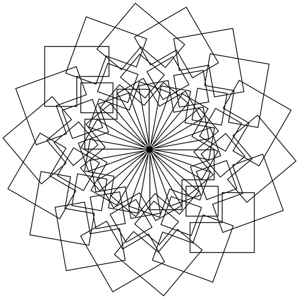 Geometric circular abstract flower — Stock Vector