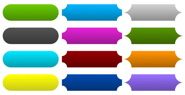 Banner, botón, conjunto de formas de placa — Vector de stock