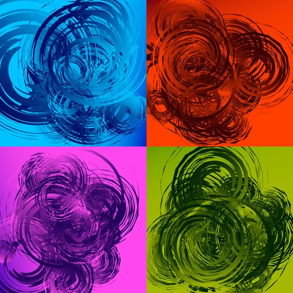 Geometrische abstrakte Spiralen Hintergründe — Stockvektor