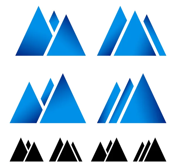 Pike, mountain peak icons — Stock Illustration Pike, mountain peak icons Vector Graphics