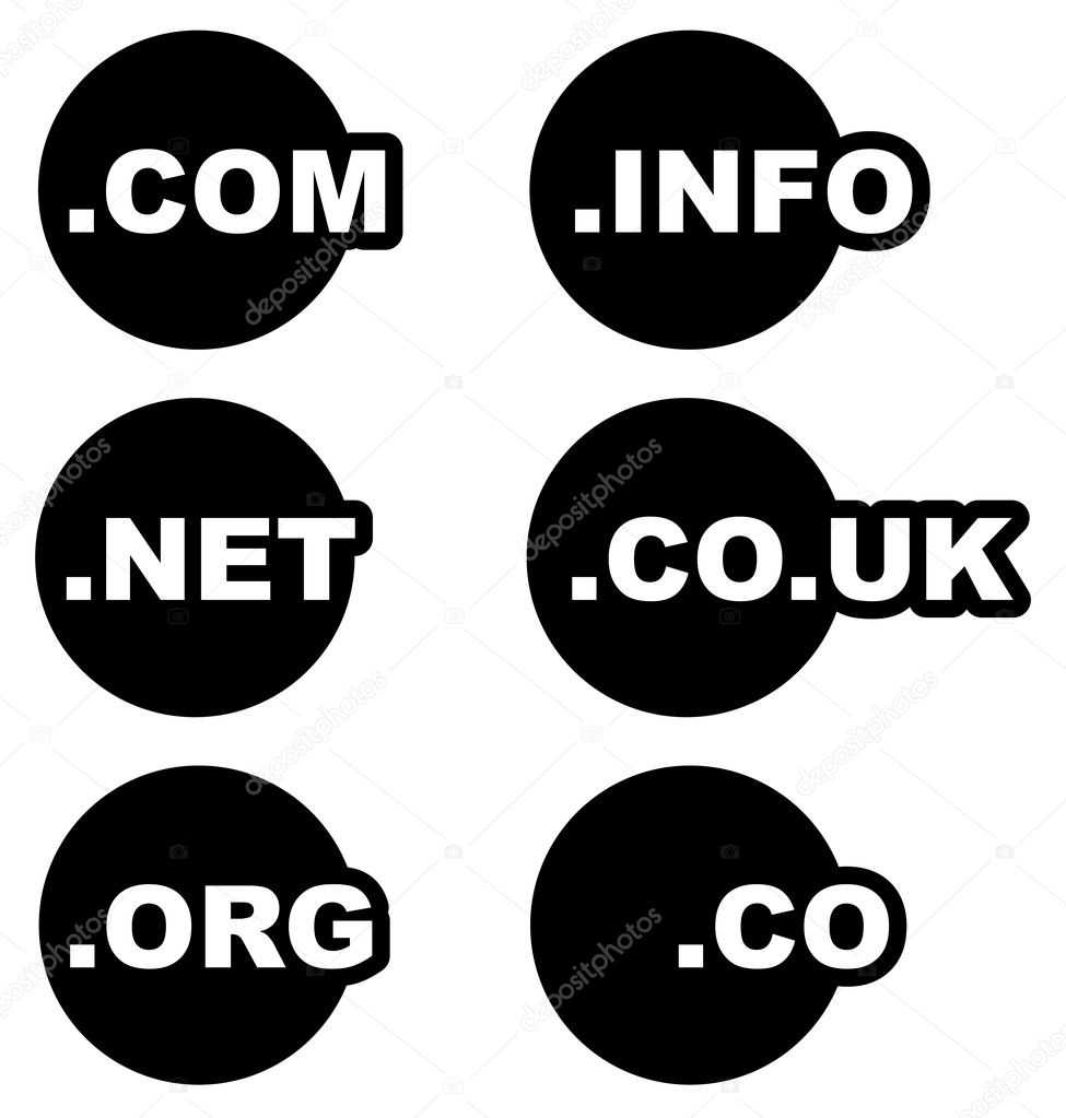 web domains icons set