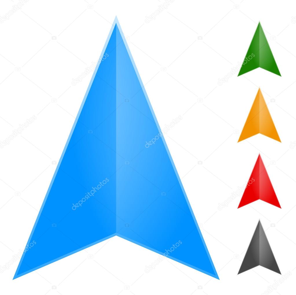 Gps arrow, pointer icons set. vector illustration
