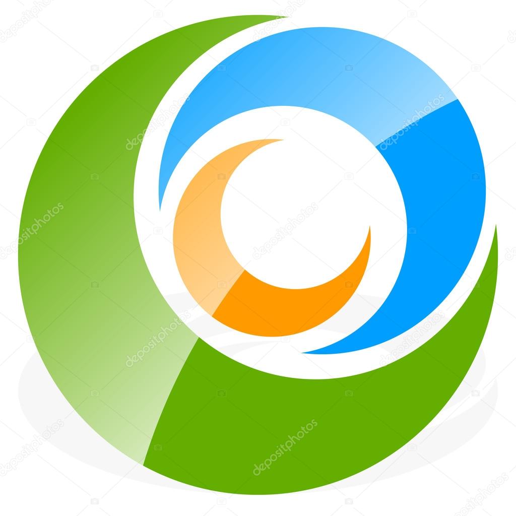Logo, icon shape with circles - Spiral, vortex logo.