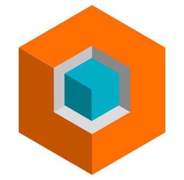 3D soyut küp simgesini. 