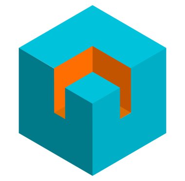 3D soyut küp simgesini. 