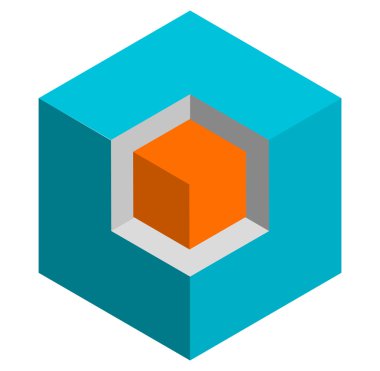 3D soyut küp simgesini. 