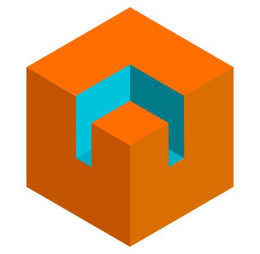 3D soyut küp simgesini. 