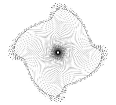 Soyut sarmal çizgiler öğesi  