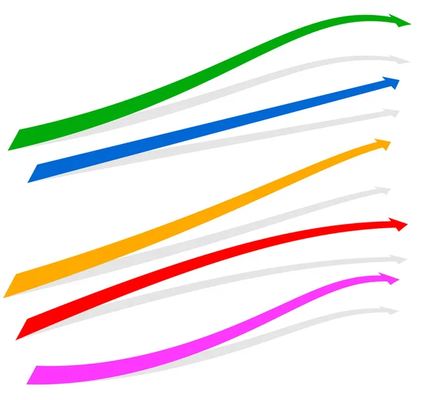 Formes flèches colorées ensemble — Image vectorielle