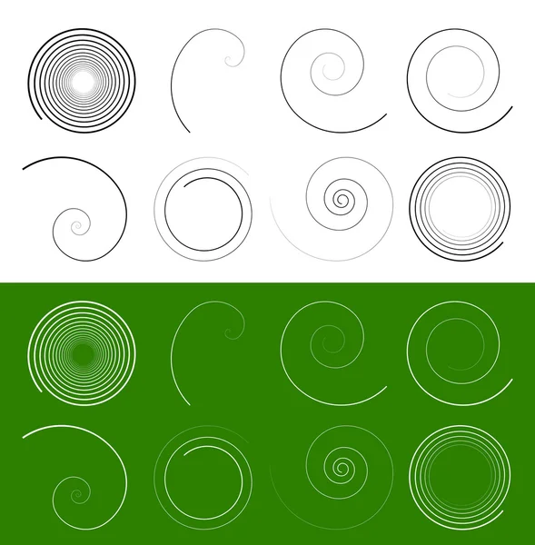 Spiral, swirl shapes elements — Stock Vector © 127024050