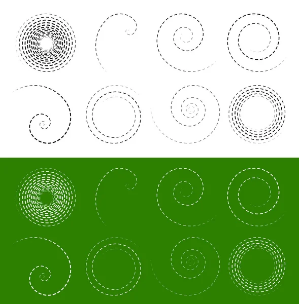 Spirale, éléments en forme de tourbillon — Image vectorielle