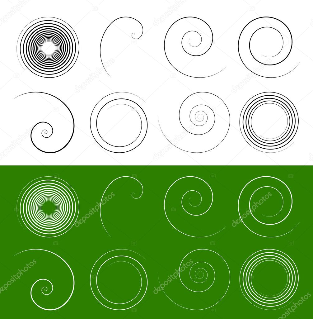 Spiral, swirl shapes elements