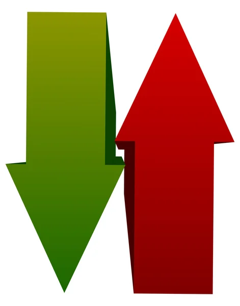 Grön röd upp ner pilarna-ikonen — Stock vektor