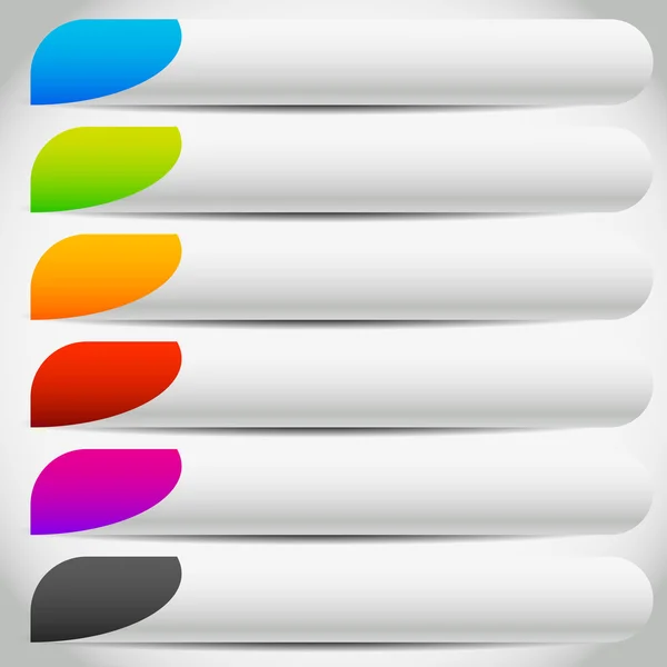 Colorful buttons with side tabs. — Stock vektor