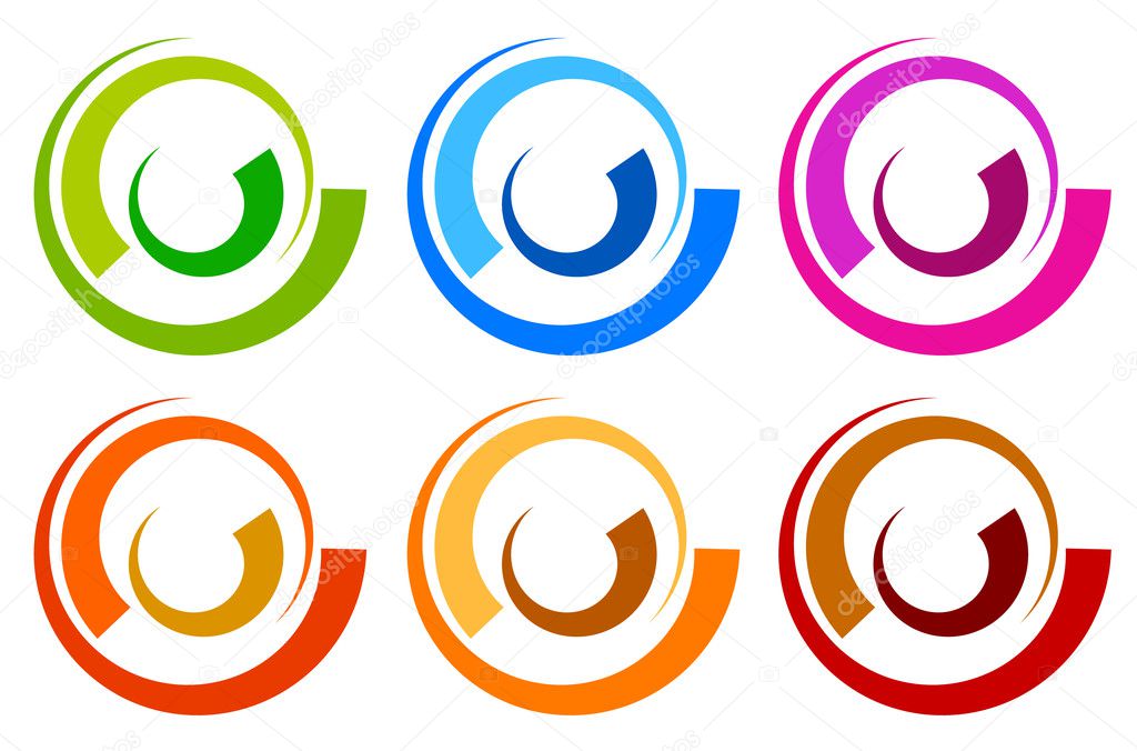 Colorful circle logo, icon templates. concentric segmented circles