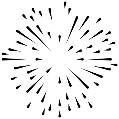 Radyal, düzensiz, asimetrik çizgiler yayılan.