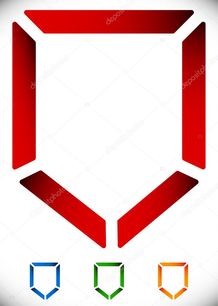 Contour shield icon in 4 colors
