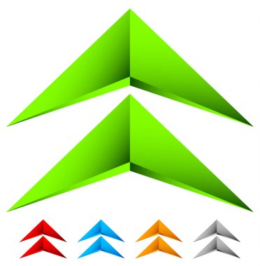 Keskin sinirli 3d ok simgeleri 