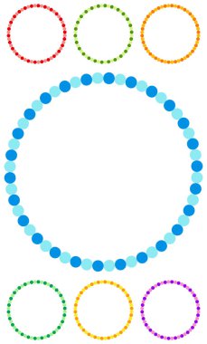 Noktalı çember klip-art yedi renk.