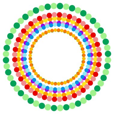 Soyut çok renkli noktalı daireler.