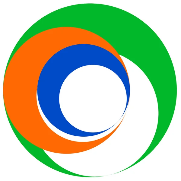 Abstrakcja circle tricolor, geometrycznej ikona — Wektor stockowy