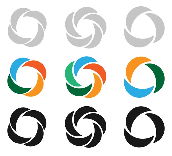Современные плоские круговые иконы — стоковый вектор