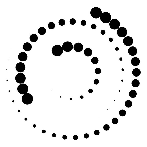 Spiral element with concentric circles