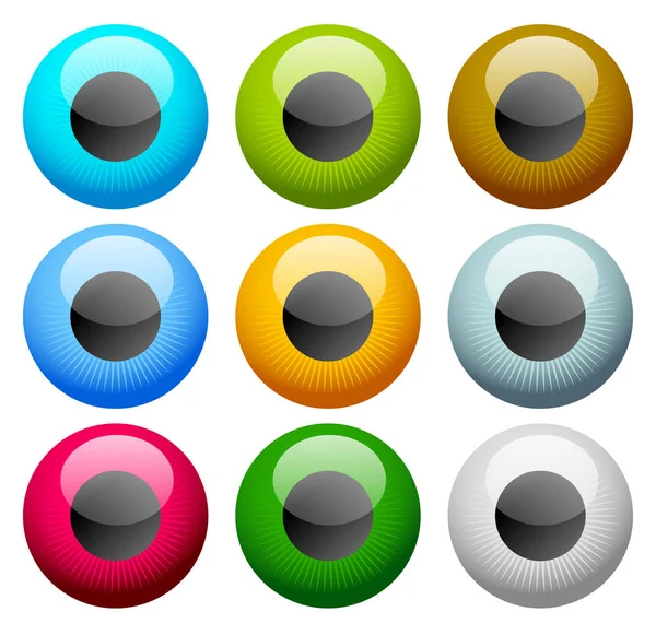 Colorful oko - ikony gałki ocznej — Wektor stockowy