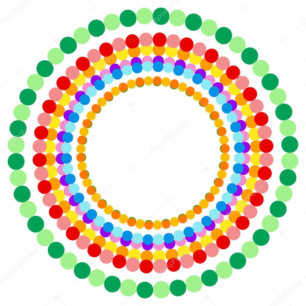 Abstract multicolor dotted circles.