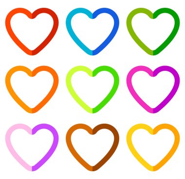 illüstrasyon kalp motifi, kalp şekilleri