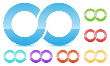 Infinity symbols in several color.  clipart