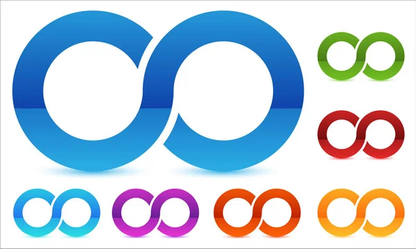 Infinity symbols in several color. — Stock Vector