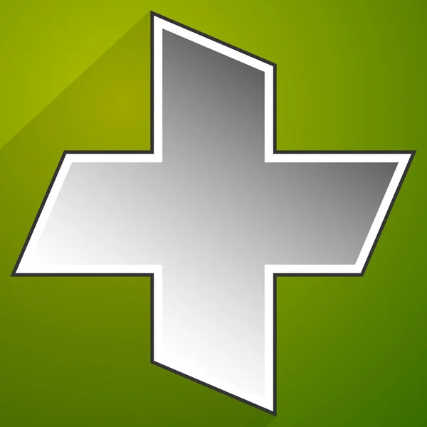 Groene Kruis voor gezondheidszorg — Stockvector