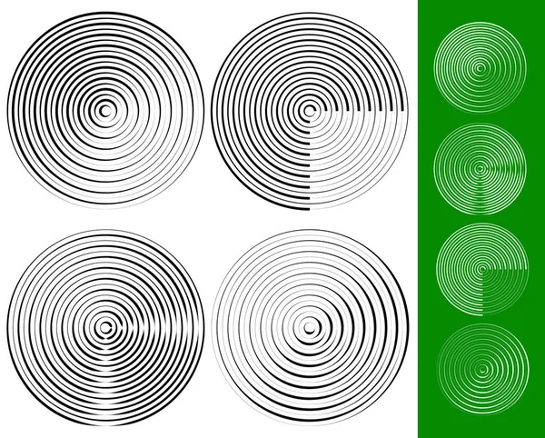 Koncentriska cirklar, ringar geometriska element. — Stock vektor