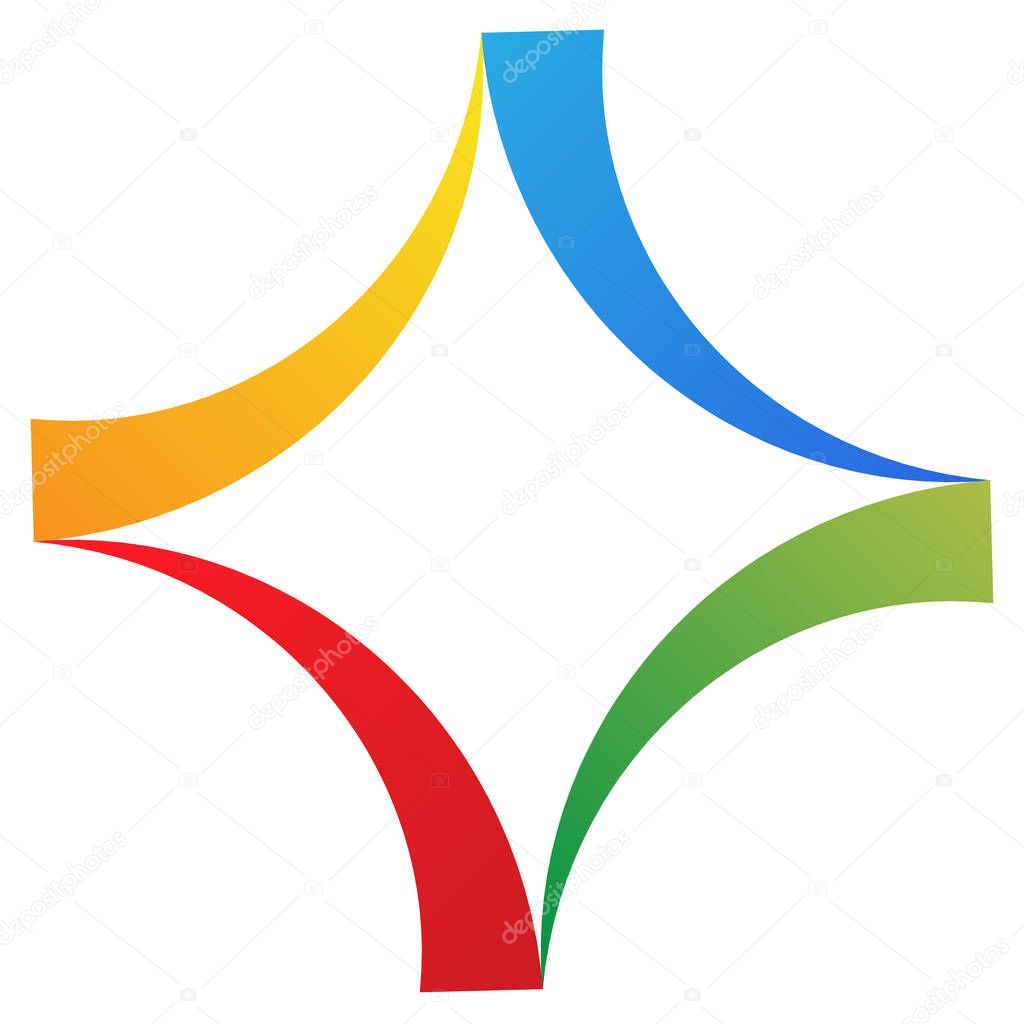 Abstract geometric icon / design element isolated on white