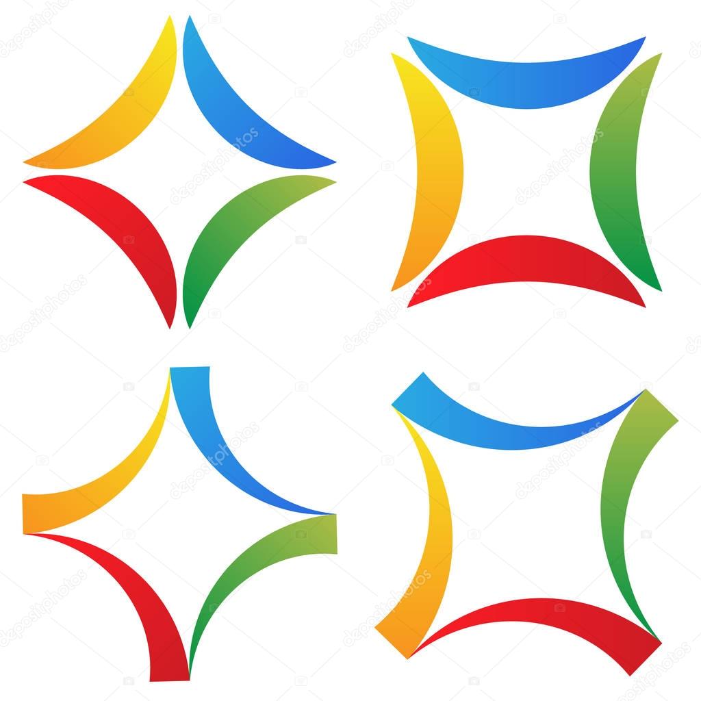 Geometric icon with overlapping hexagons