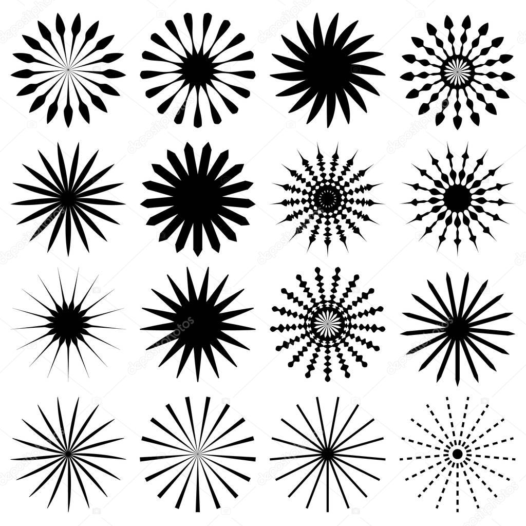 16 geometric radial elements 