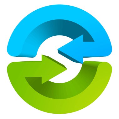 Blue and green circular arrows clipart