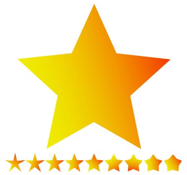 İnce ve kalın sürümleri ile yıldız şekiller