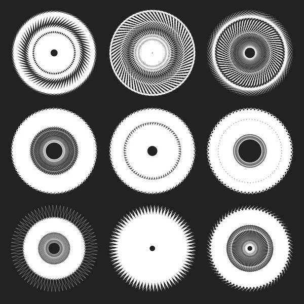 Zestaw 9 geometrycznej koło — Wektor stockowy