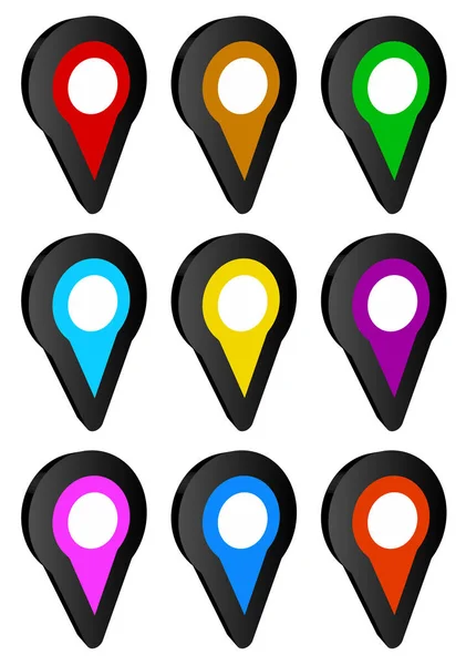 Mapa pin iconos — Vector de stock