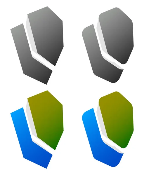 Conjunto de ícones de escudo sobrepostos — Vetor de Stock