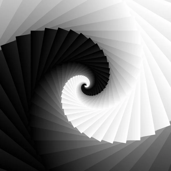 Spiral gråskala geometrisk bakgrund — Stock vektor