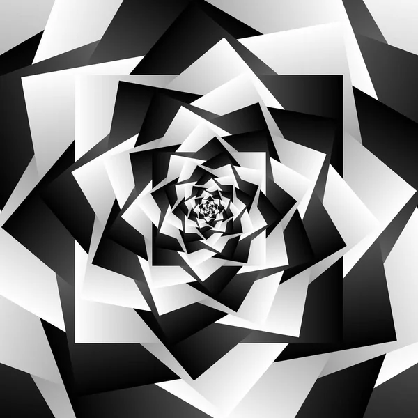 Fondo geométrico en escala de grises espiral — Vector de stock