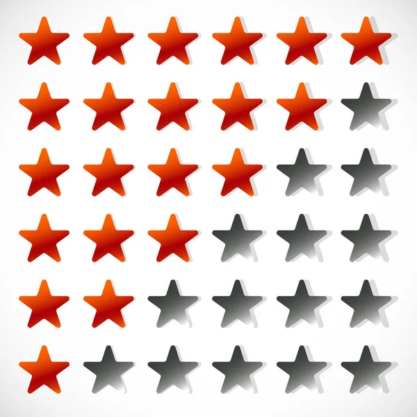 Star rating with 6 stars — Stock Vector