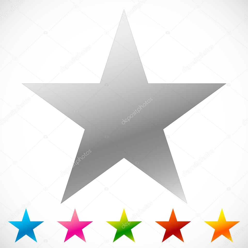 Star icons with thin outline makes it pop out. 6 color.